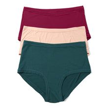 3-Pack YourFit One Size High Rise Boyshort | Mulled Wine - Mountain Green - Almond Milk