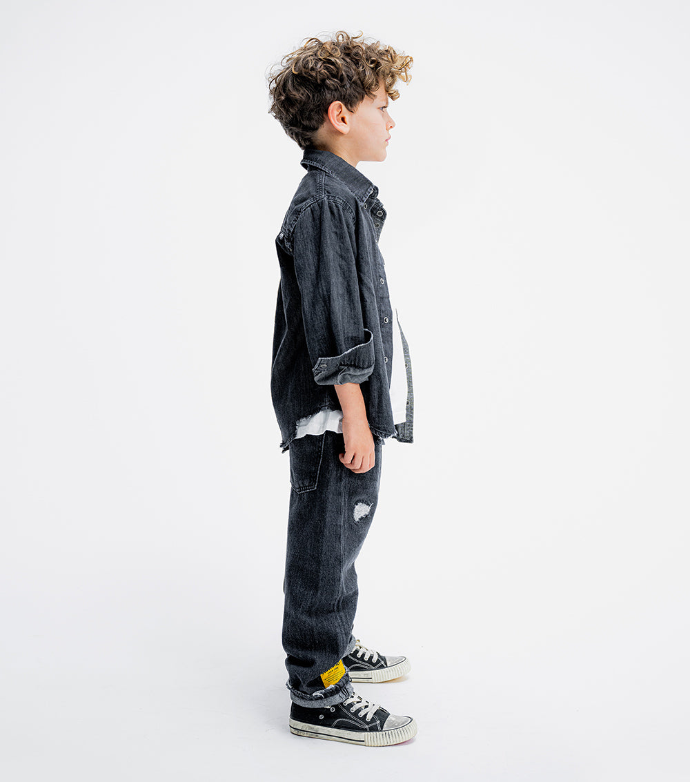 Kid | Light Denim Shirt | Black
