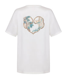 Acetic Acid Square Shoulder T-shirt | White