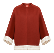Chinese-style Wool Jacket | Claret