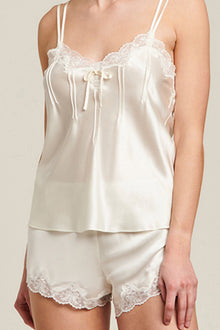 Silk Knickers with Lace | Creme