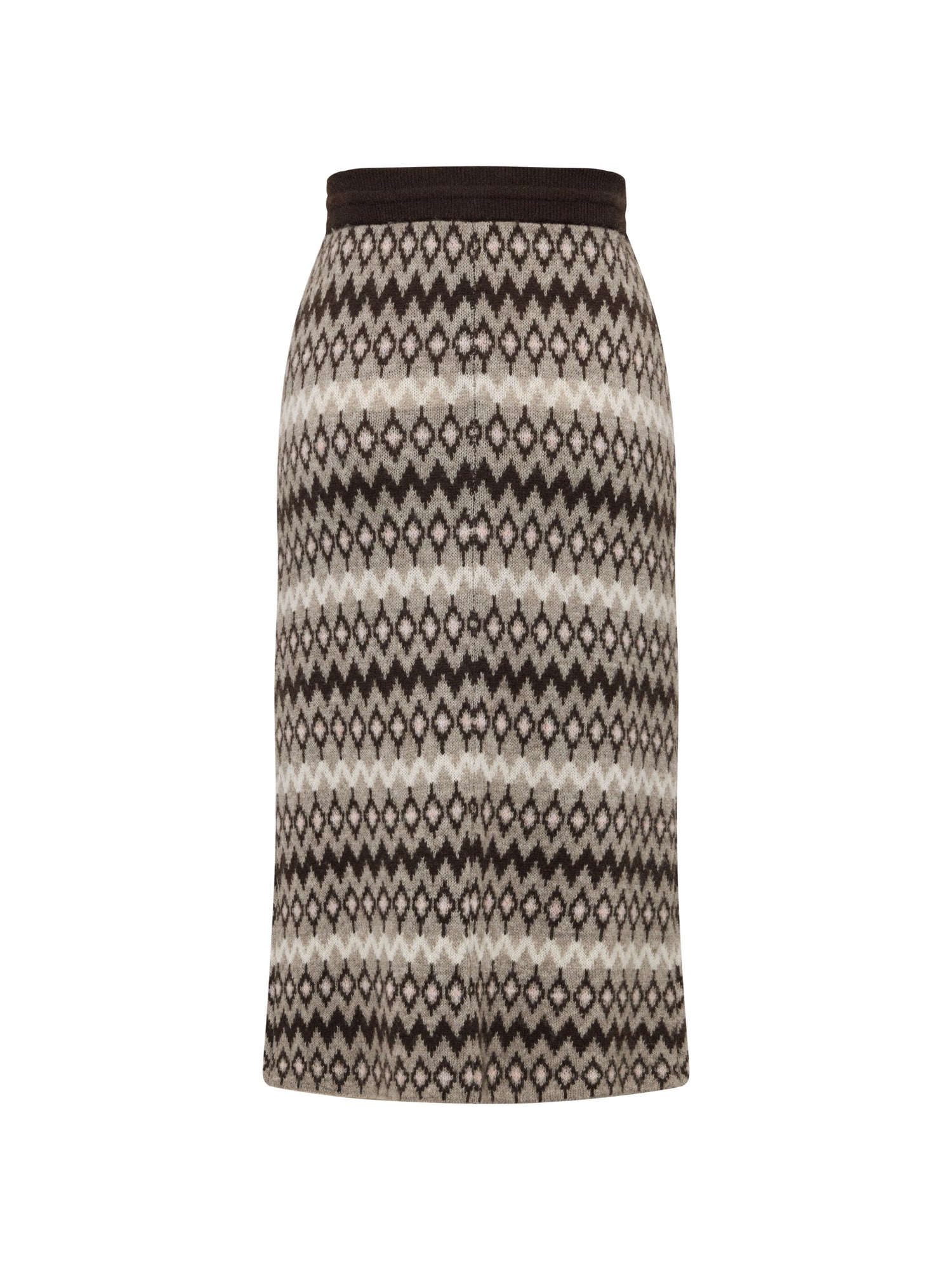 Jacquard Straight-Leg Skirt | Brown