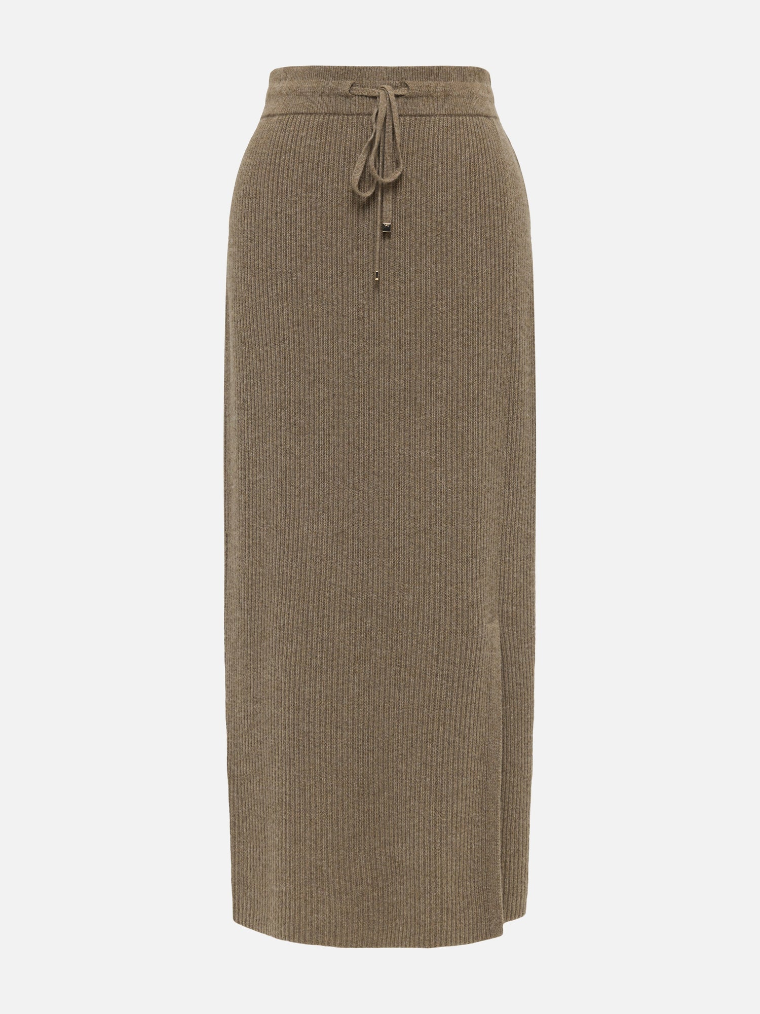 Ribbed Cashmere Skirt | Brown