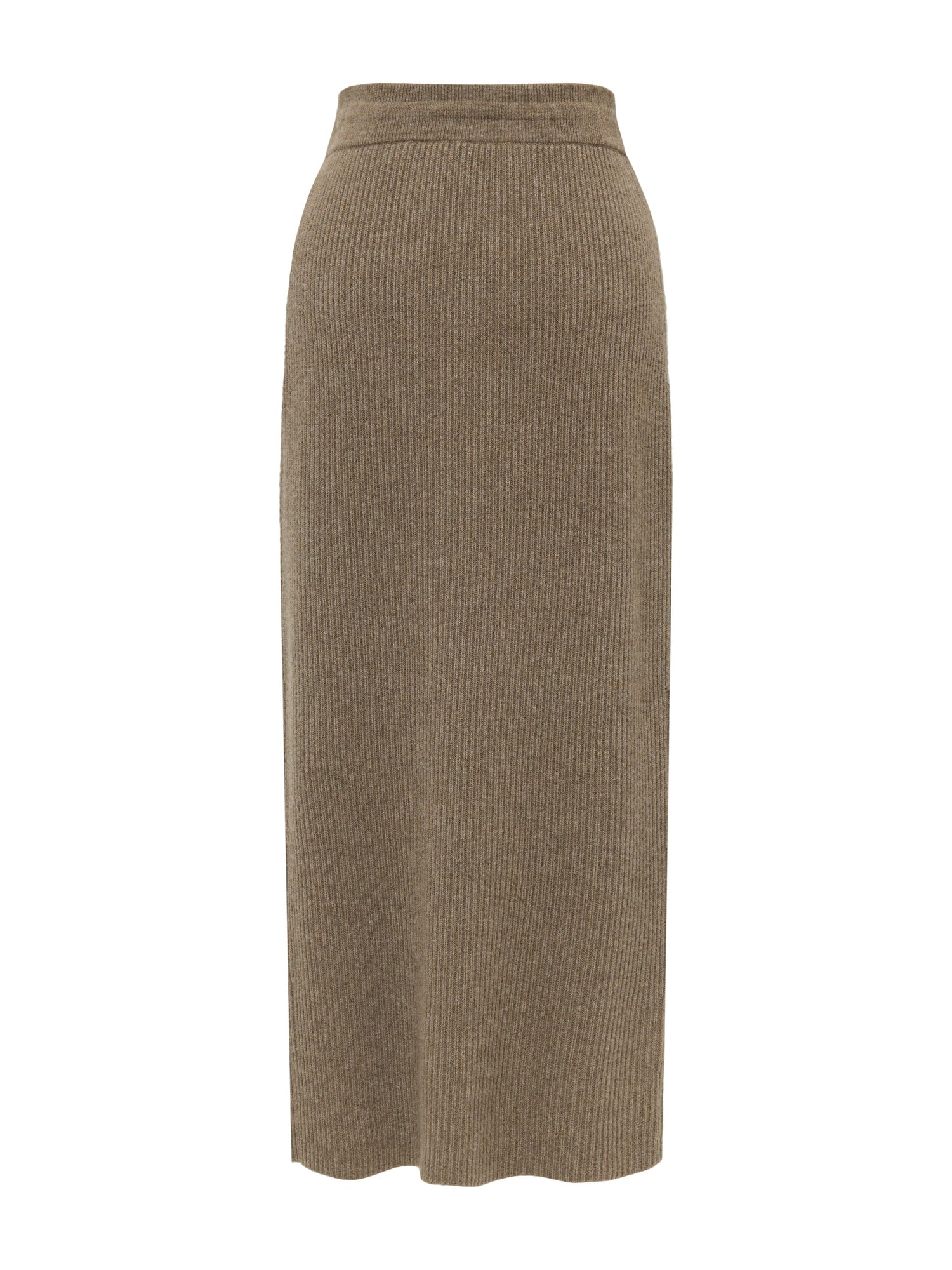 Ribbed Cashmere Skirt | Brown