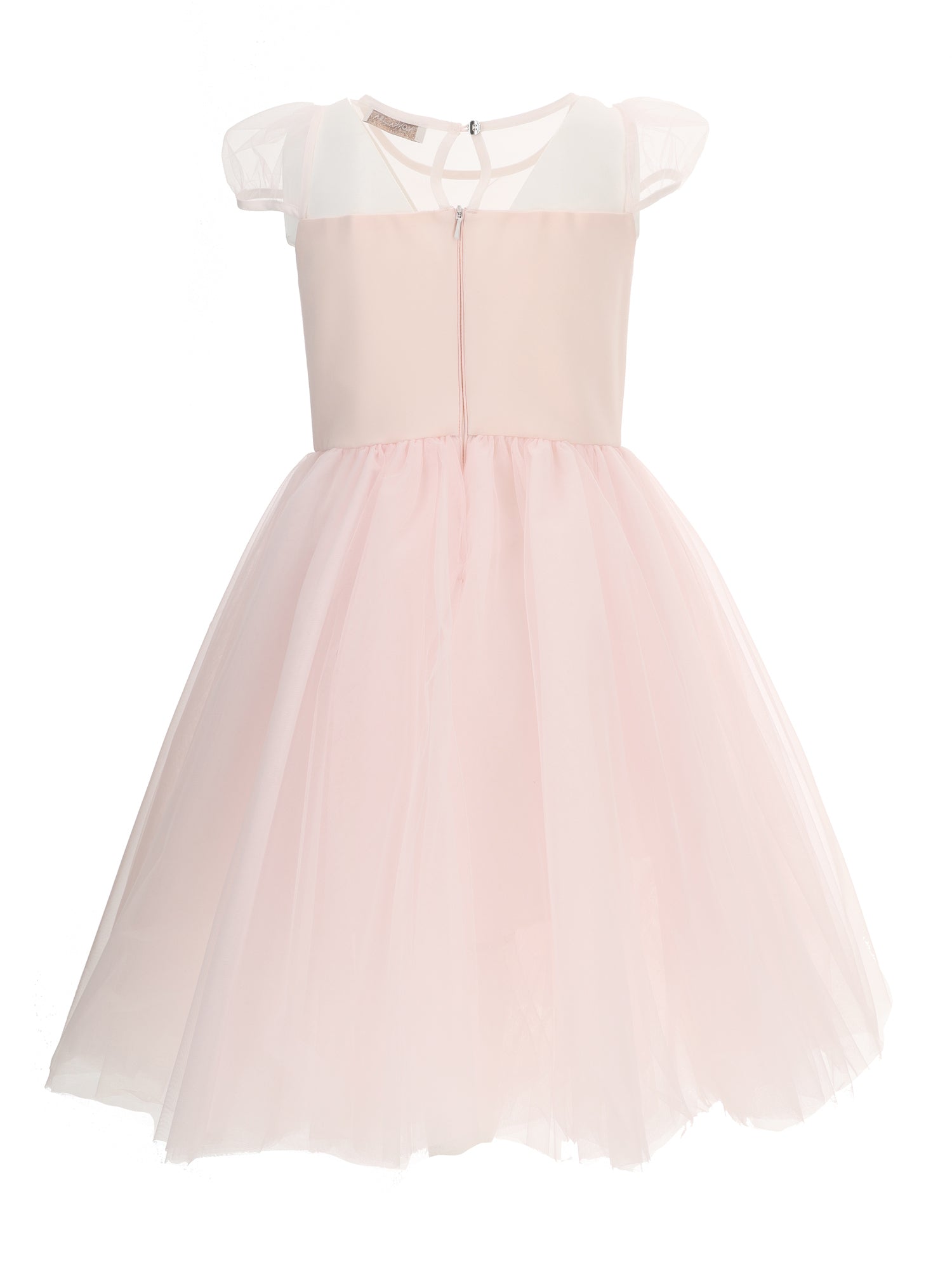 Girls | Crepe Dress With Sweetheart Neckline | Antique Pink
