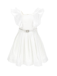 Girls | Faille Dress With Trim | Cream