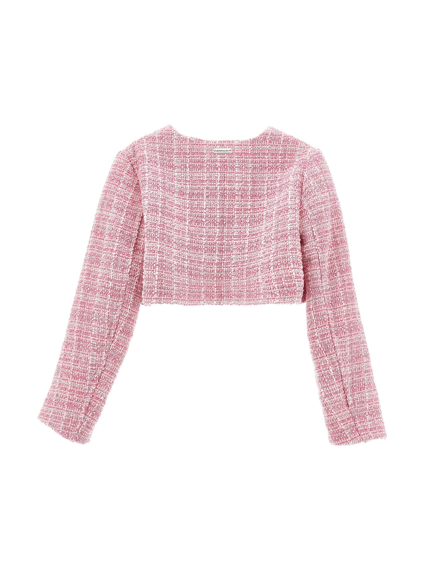 Girls | Boucle Jacket With Jewel Buttons | Pink/Silver