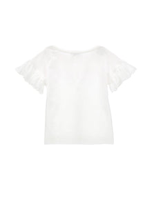 Girls | Organic Cotton Butterflies T-Shirt | Cream/FairyTale