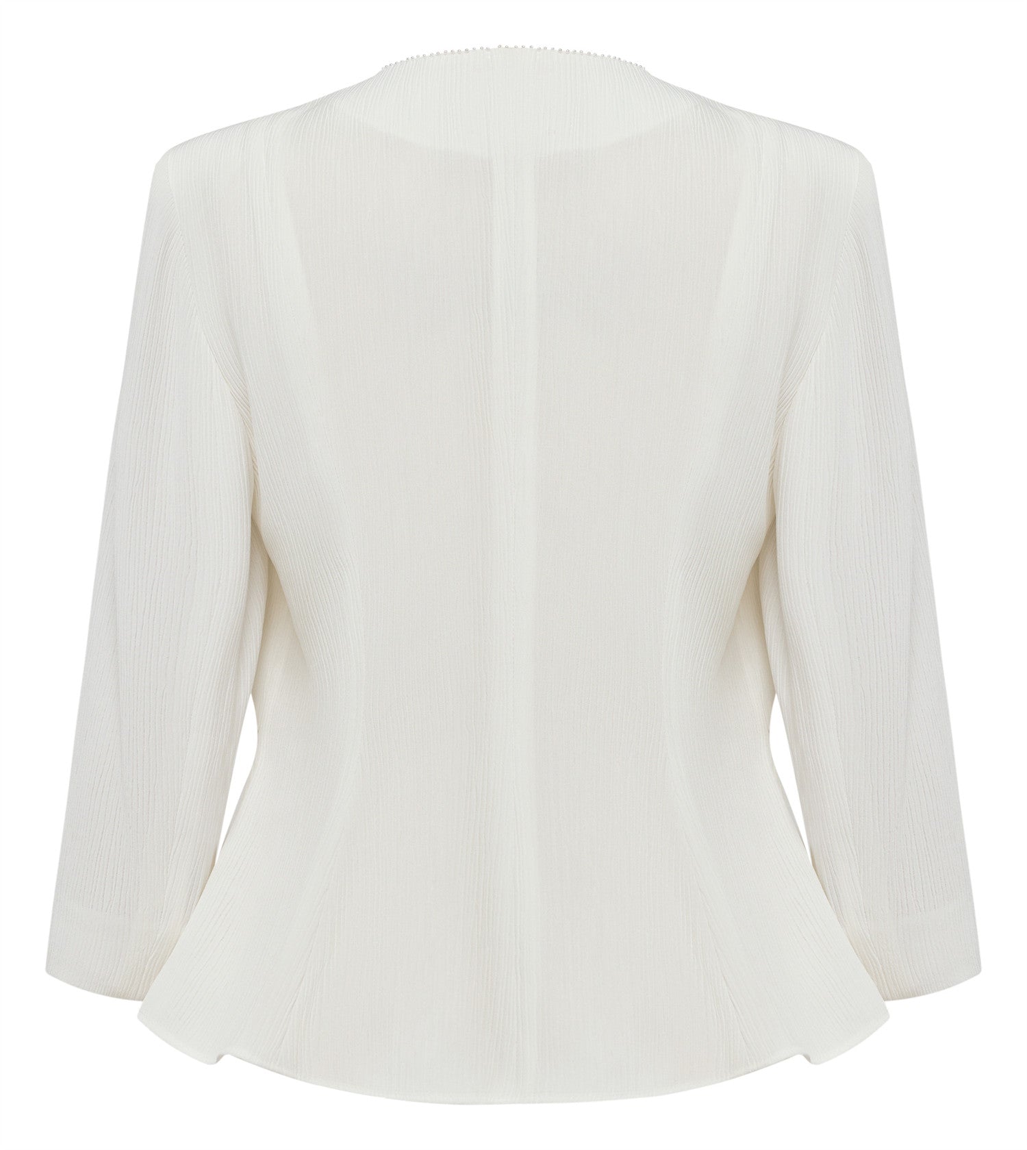 Collarless Short Jacket | White