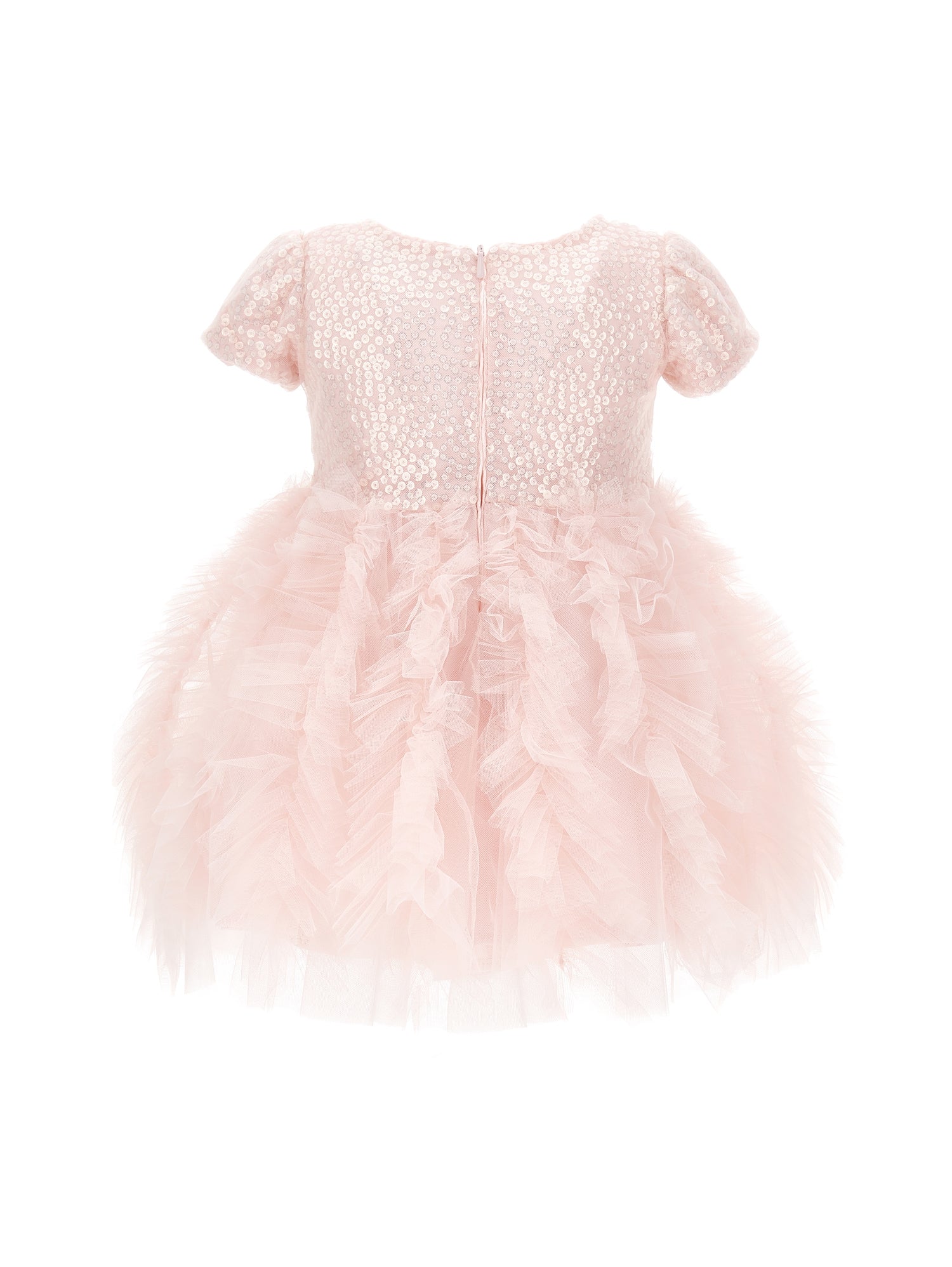 Girls | Silk Hand Tulle And Sequin Dress | Antique Pink