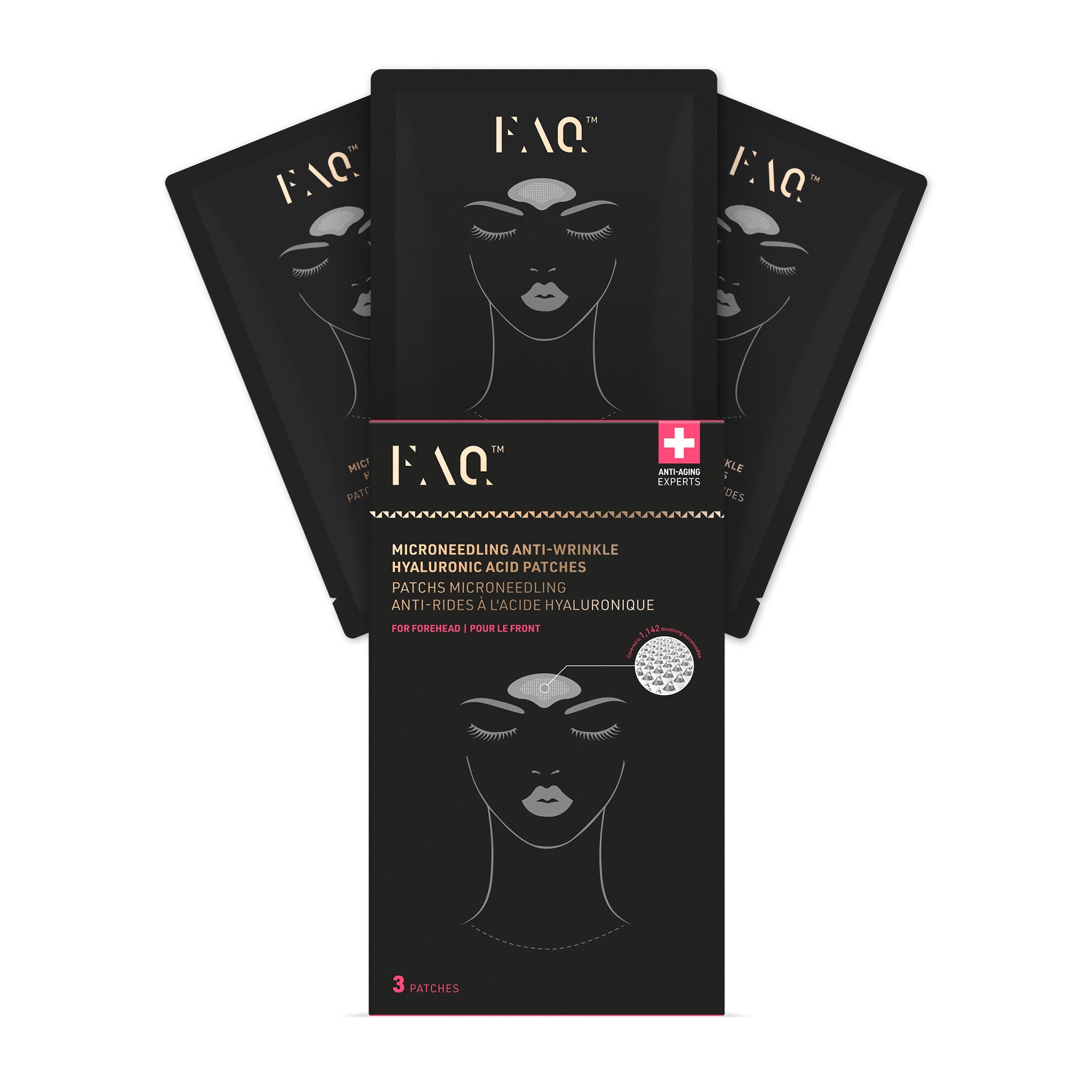 FAQ Microneedling Anti-Wrinkle Hyaluronic Acid Patches, Forehead | 3 Pairs