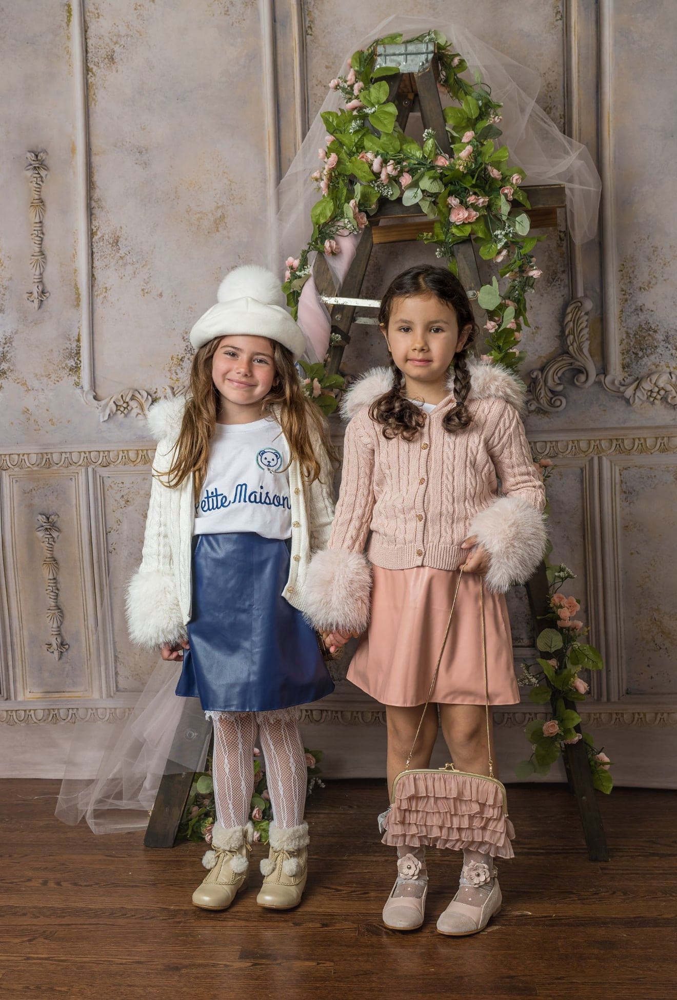 Baby Girls | Vegan Leather Skirt | Navy