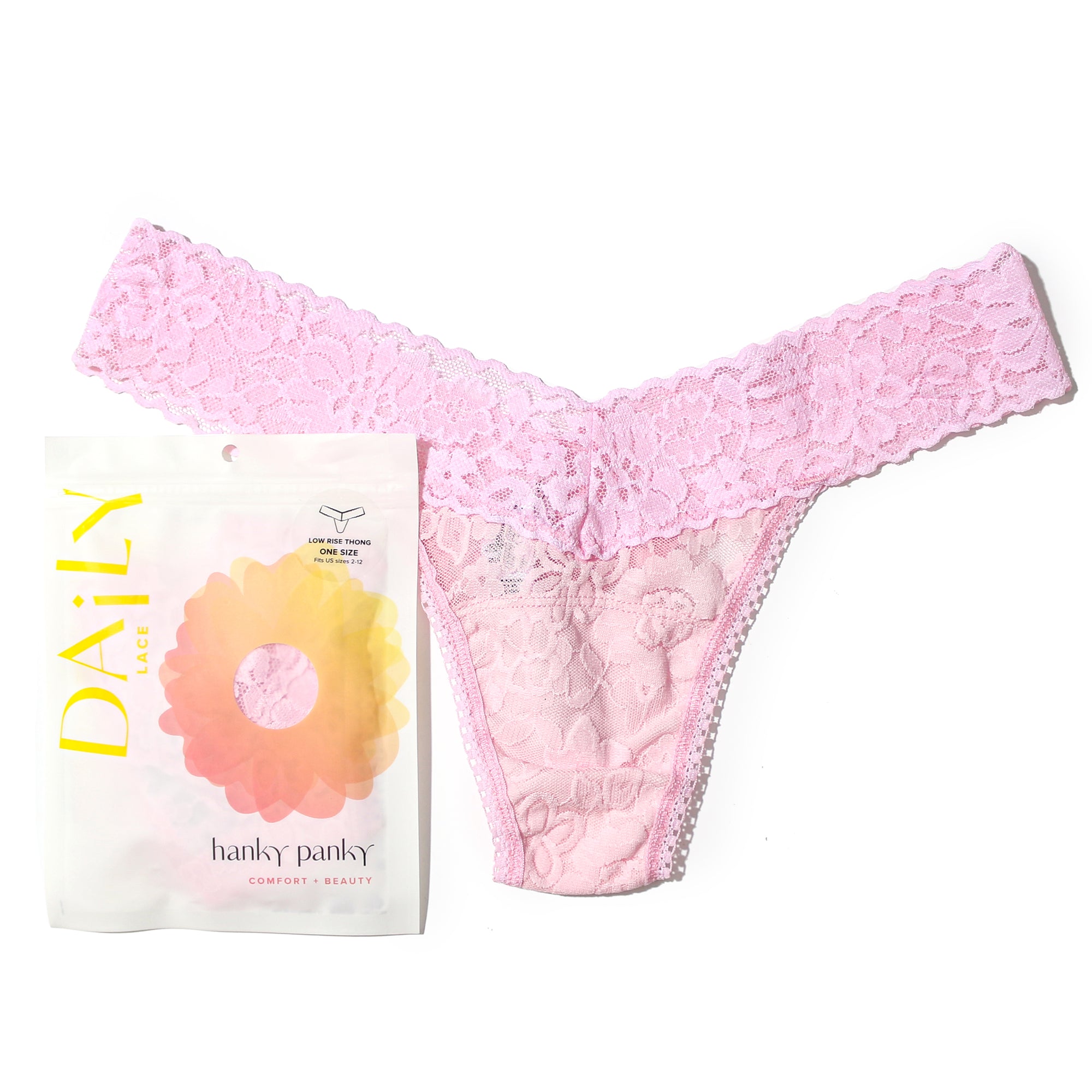 Daily Lace Low Rise Thong | Fairy Dust (Pink)