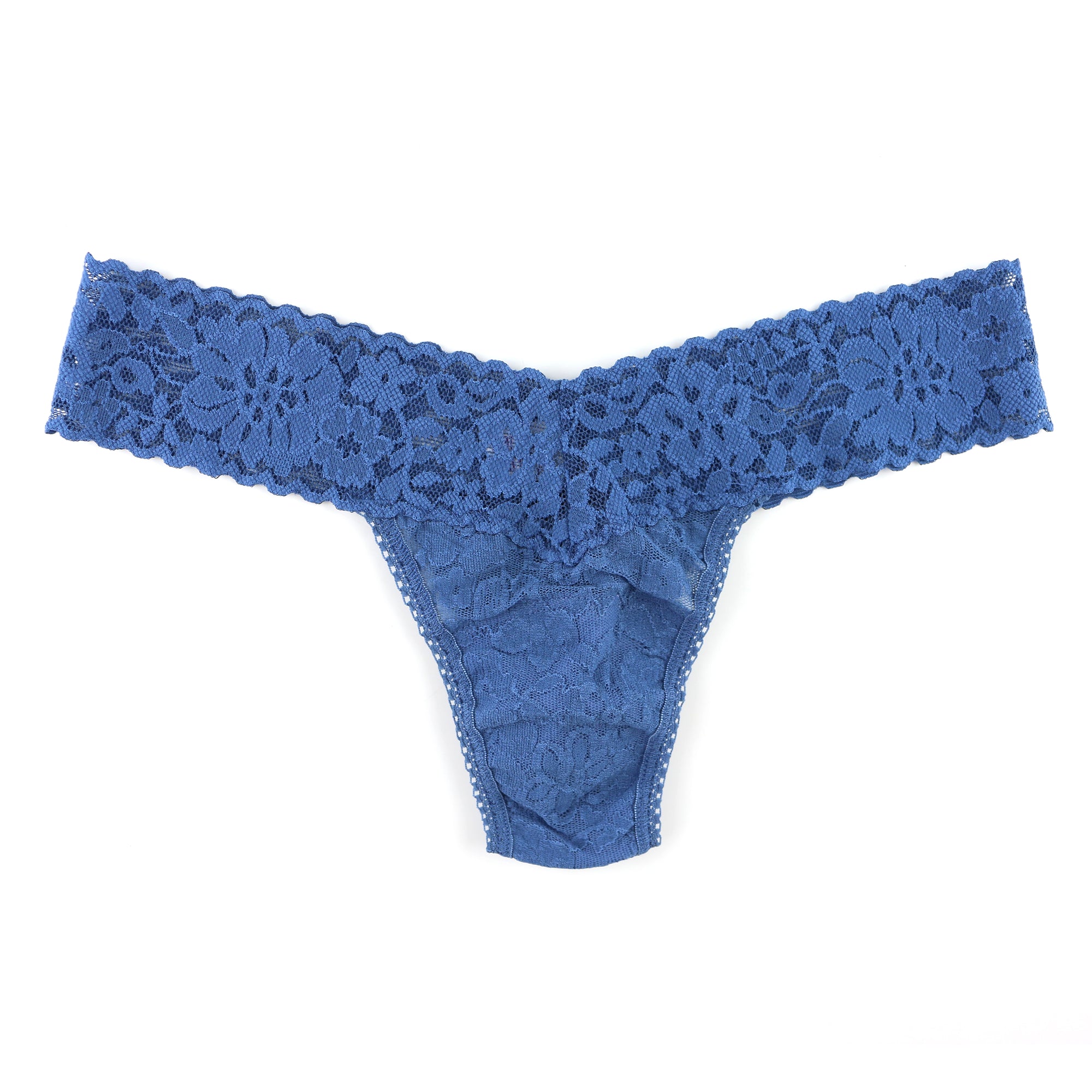 Petite Daily Lace Low Rise Thong | Storm Cloud Blue