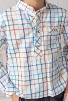 Boys | Charlie Checkered Mandarin Collar Shirt | Multi