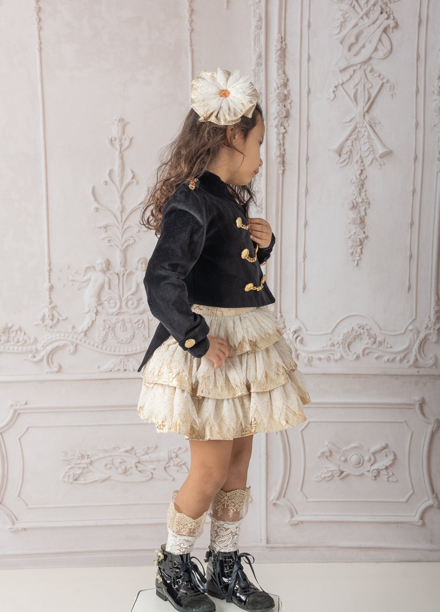 Baby Girls | Charlie Jacquard Glitter Skirt | Gold