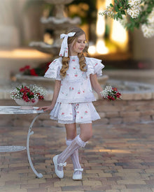 Baby Girls | Tulip Cotton Blouse and Shorts Set | White