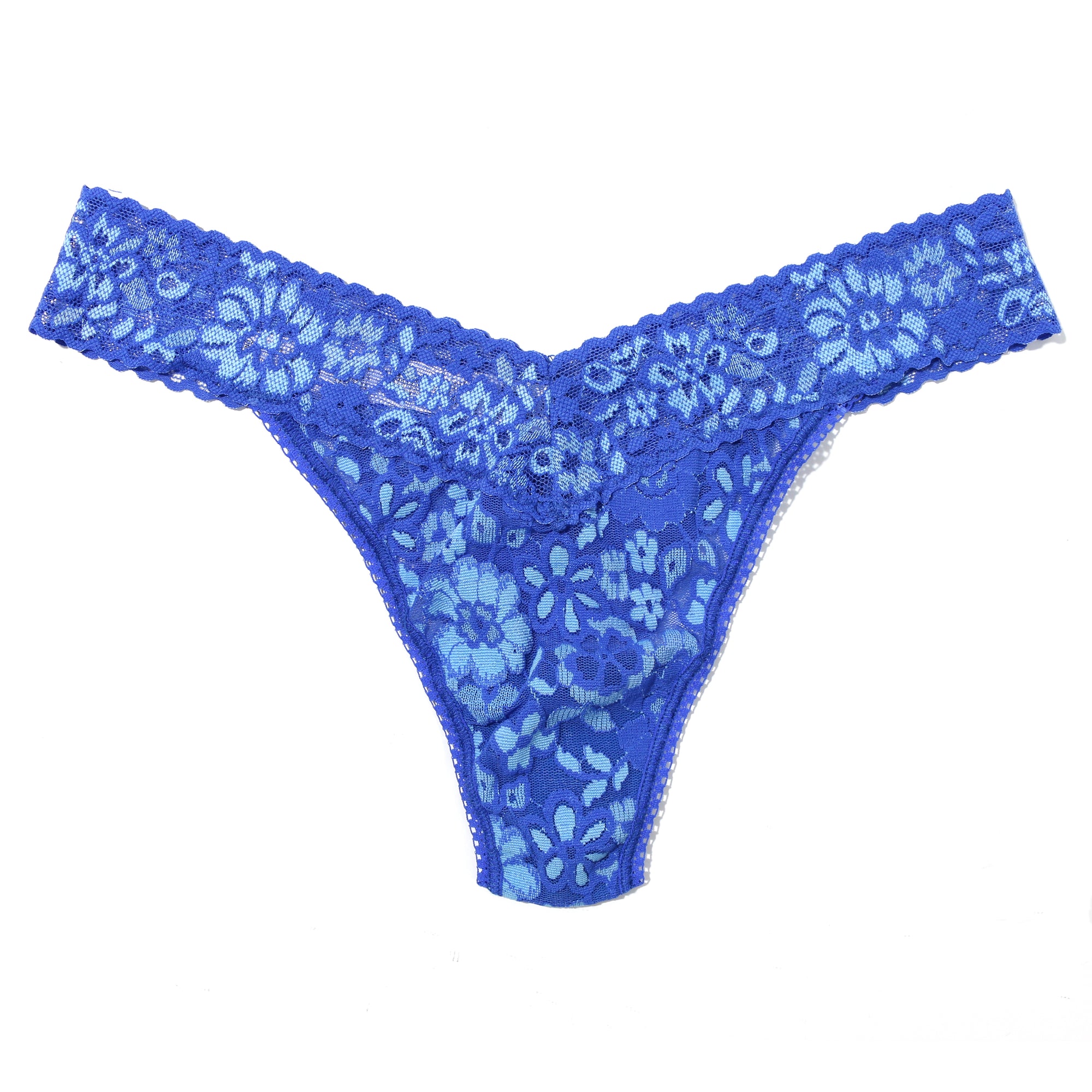 Daily Lace Original Rise Thong | Bring Blueberries/Butterfly Blue