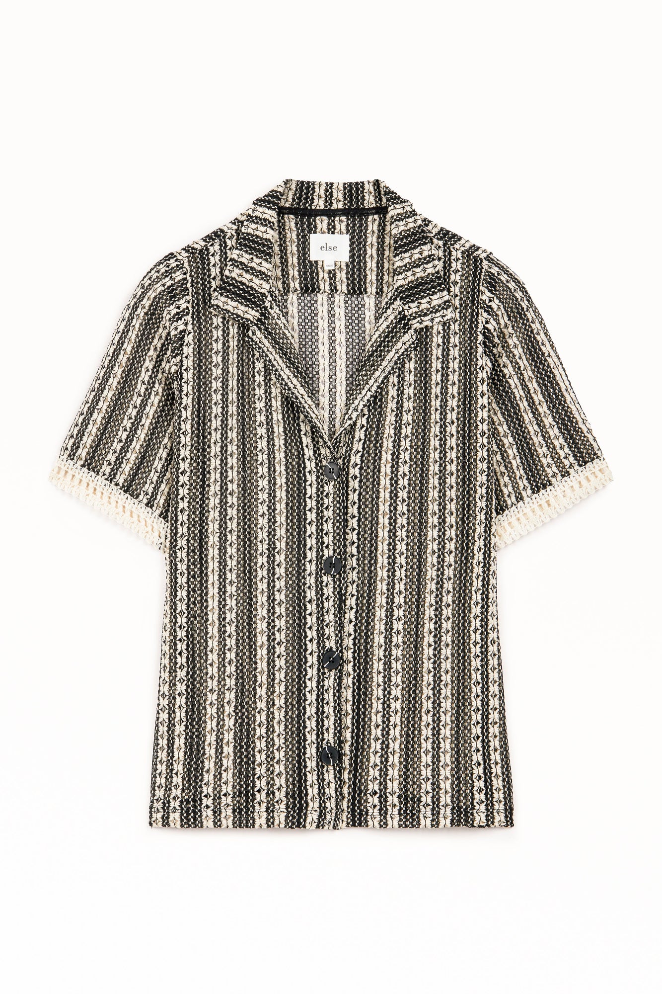 Santorini Knit Button Shirt | Black