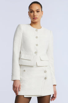 Tweed Chasseur Jacket | White