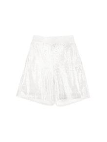 Girls | Elegant Sequin Bermuda Shorts | Cream