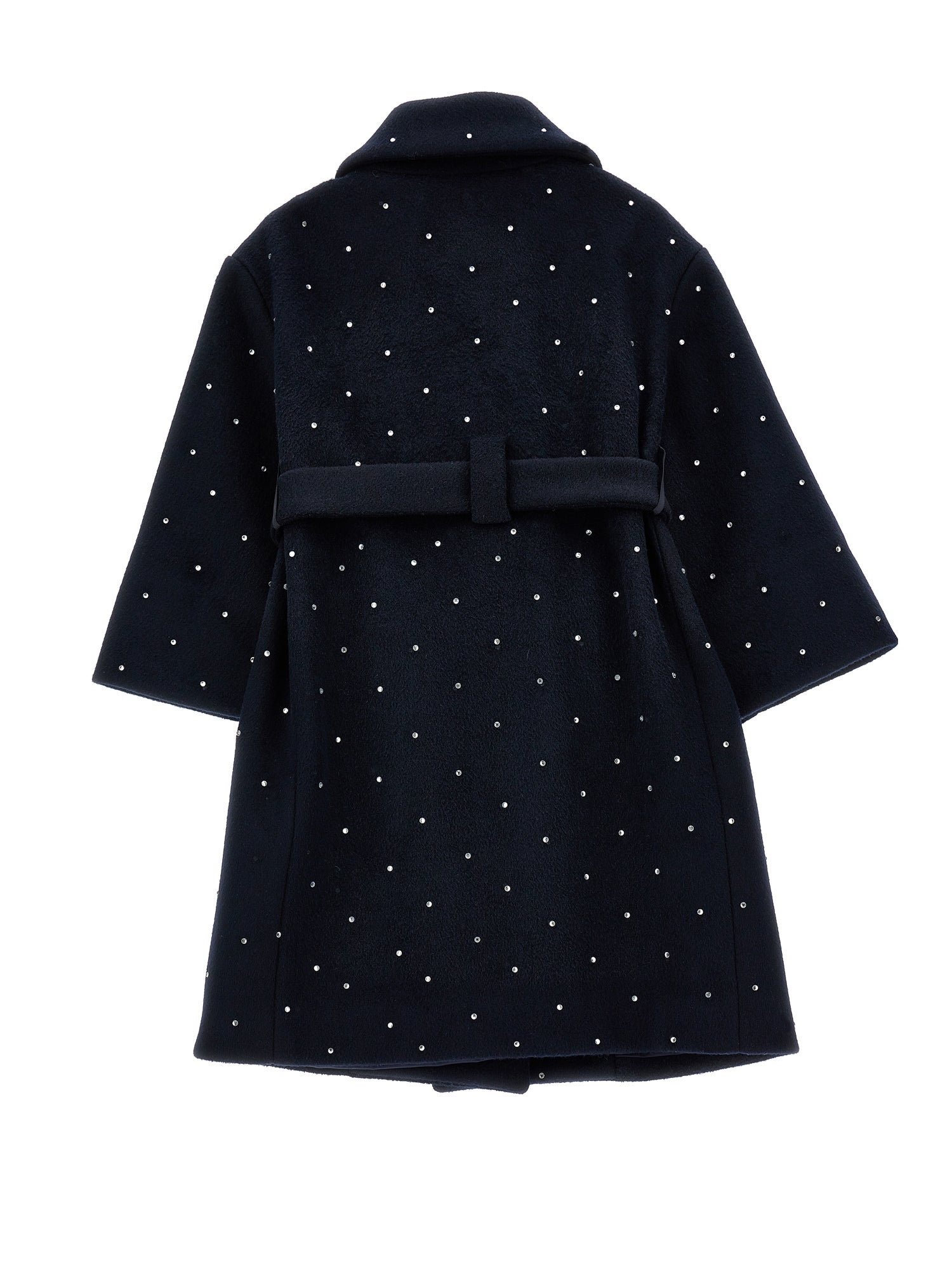 Girls | Cloth Coat With Rhinestones | Navy Blue