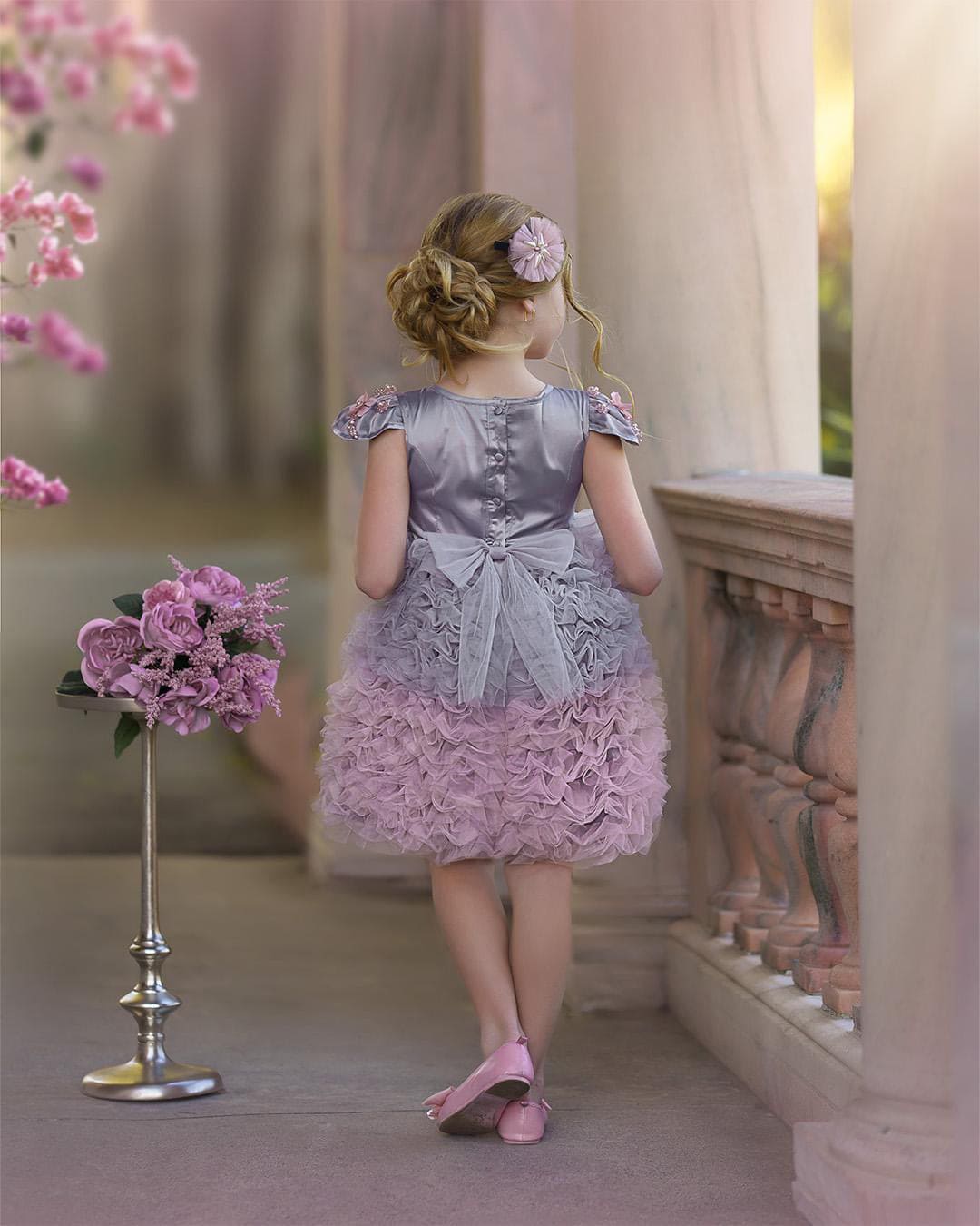 Baby Girls | Mia and Ombré Cupcake Tulle Dress | Grey & Pink