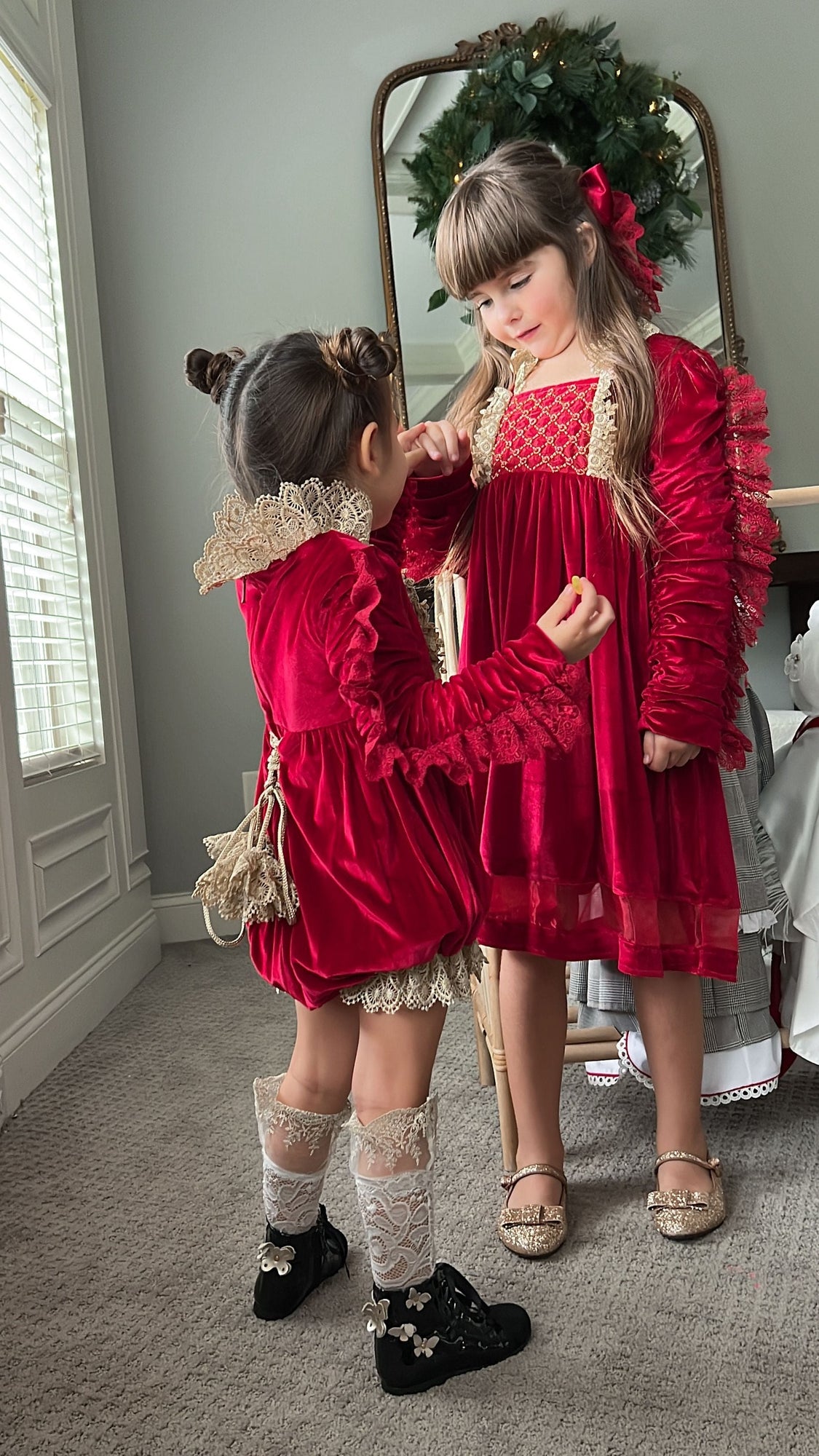 Baby Girls | Victoria Velvet Dress | Red