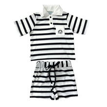 Boys | Monaco and Striped Top and Shorts Set | Black & White
