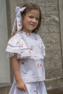 Baby Girls | Tulip Cotton Blouse and Shorts Set | White