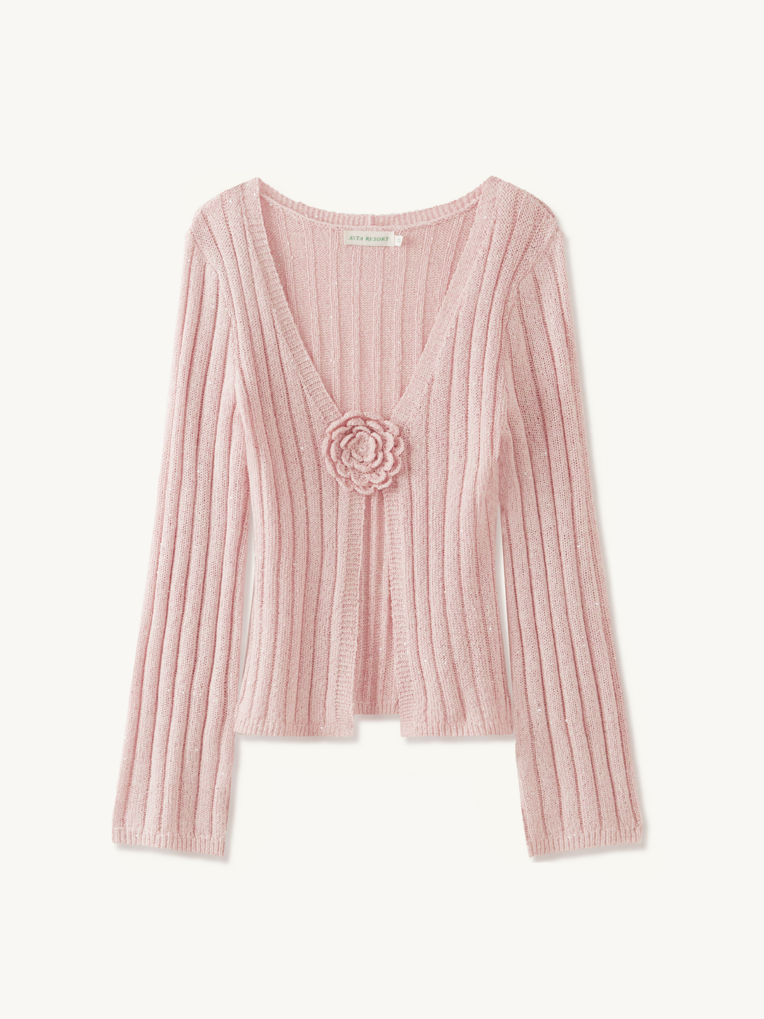 Rosie Cropped Cardigan | Bon Bon Pink Sequin