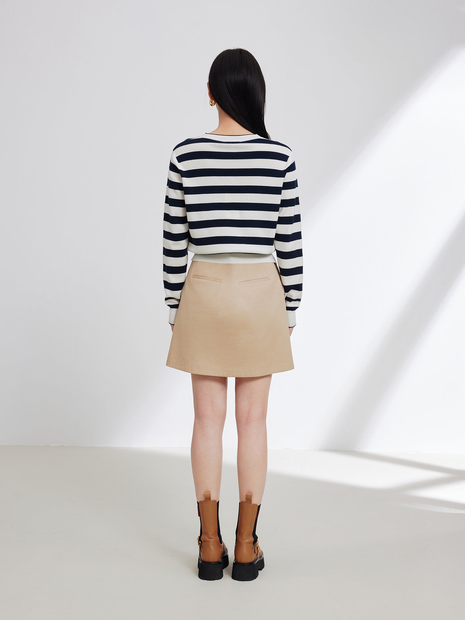 Merino Wool Knitted Cardigan | Navy