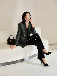 wool waist coat | Green