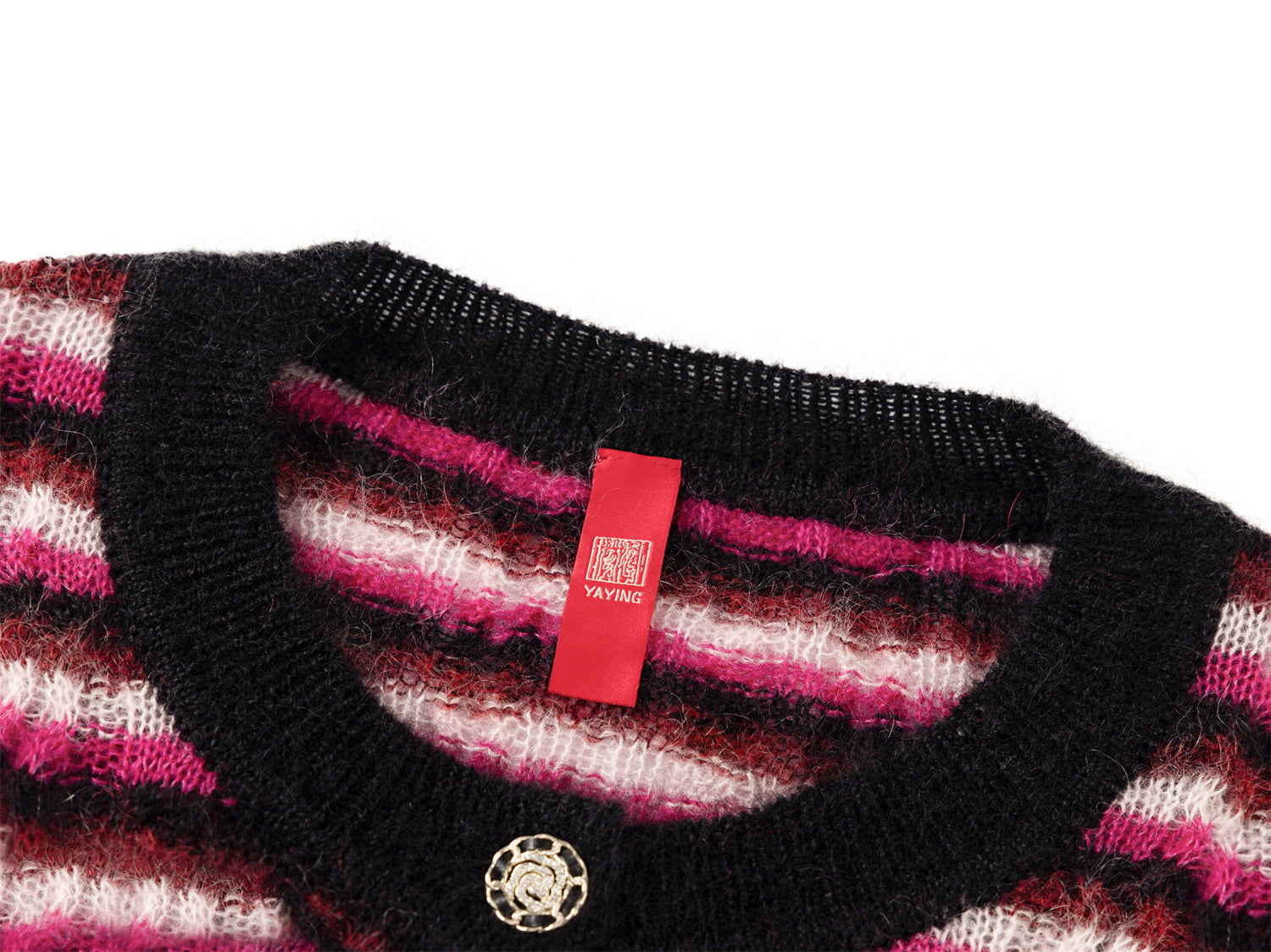 Mohair Knit Cardigan | Pink