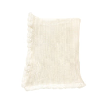 Organic Cotton Knit Pom Pom Blanket | Oatmeal