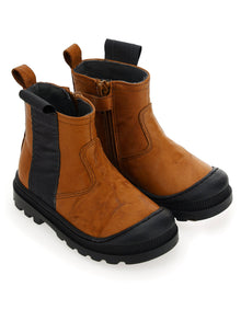 Girls | Aged Leather Boots For Boys | Orange