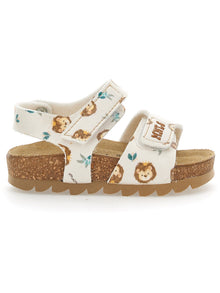 Girls | Comfortable Lion Cub Print Sandals | Beige