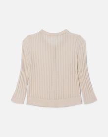 Womens | The Veil Pointelle Cardigan | Ivory