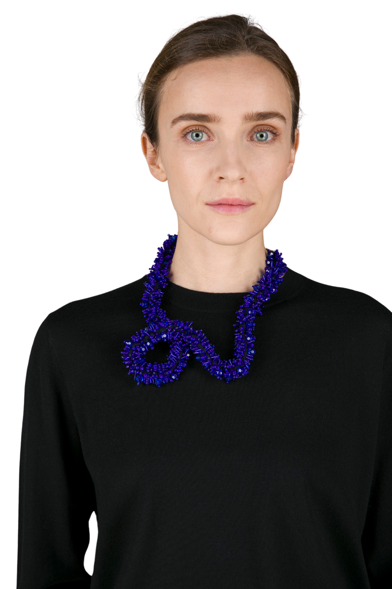 DRIES VAN NOTEN Abstract Twisted Necklace in Blue