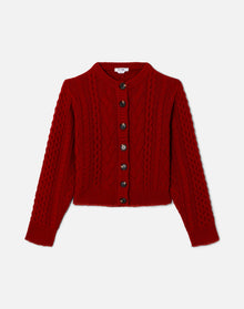Womens | Cable Cardigan | Rosso