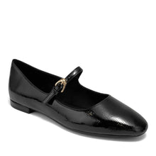 Annette Casual Flat | Black Faux Crinkle Patent