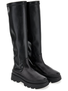 Girls | Nappa Knee-High Boots | Black