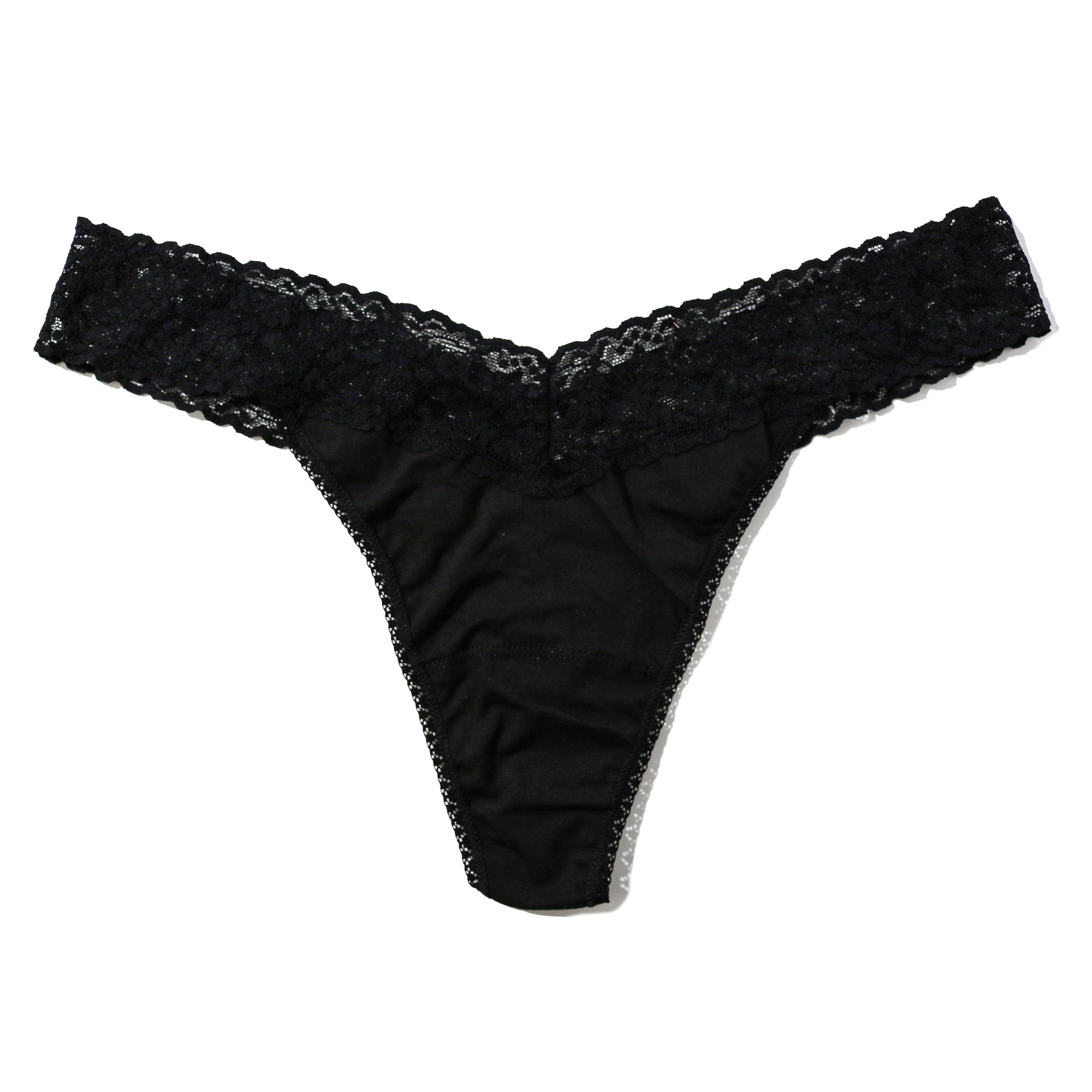 Plus Size Cotton Original Rise Thong | Black