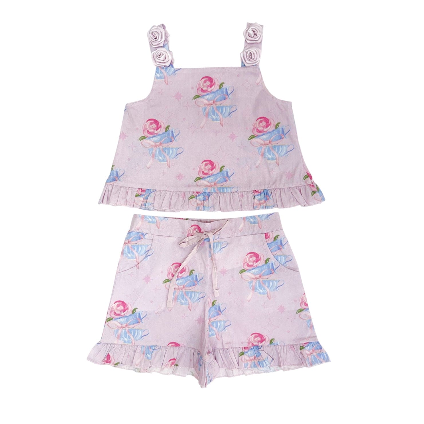 Girls | Maya Top and Shorts Set | Teacup Pink