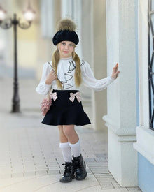 Baby Girls | Gwen Blouse With Ruffle Trim | White & Black