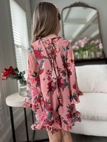 Girls | Flora Flower Print Jumpsuit | Pink