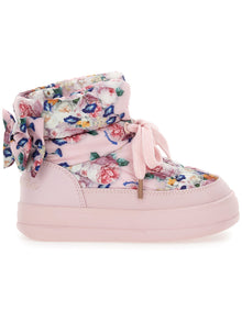 Girls | Padded Technical Fabric Ankle Boots | Onion/Multicolor