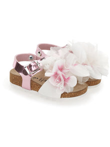 Girls | Sandals With Peach Blossoms | FairyTale Pink