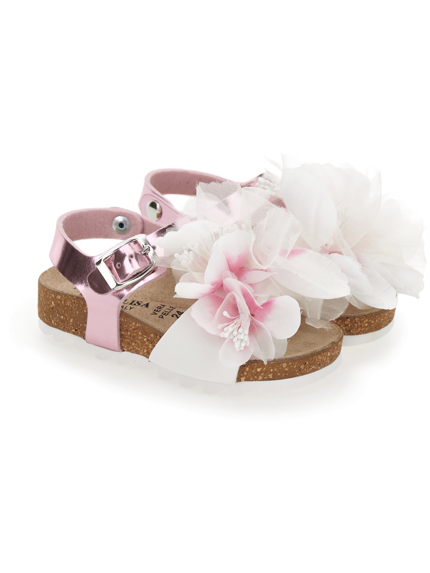 Girls | Sandals With Peach Blossoms | FairyTale Pink
