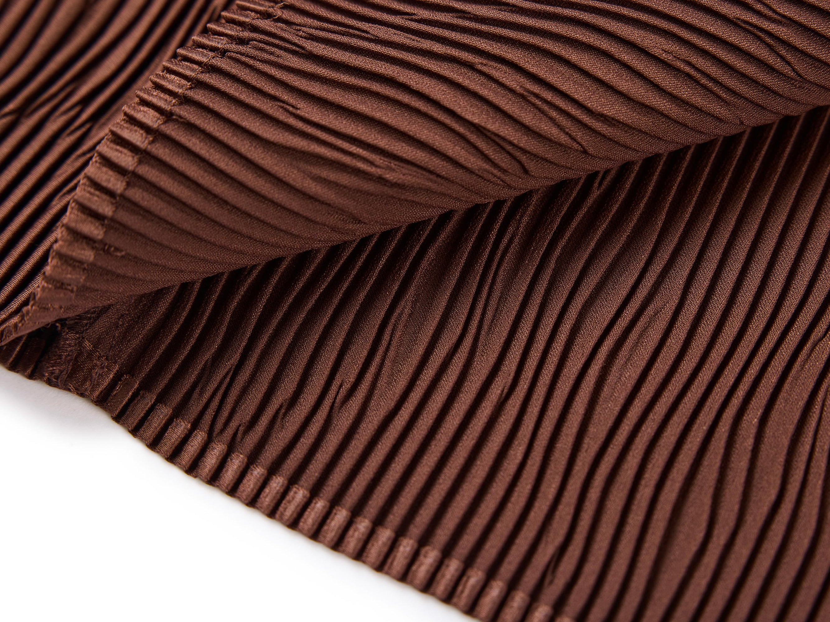 Pleated Midi Skirt | Brown